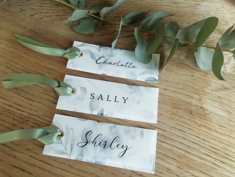 Eucalyptus vellum place / name cards / tags Etsy