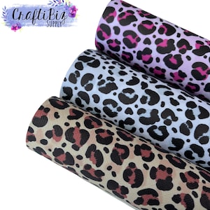 Leopard faux leather sheets, pink leopard, black and white, faux leather, earring, bow material, diy bow supplies, earring supplies, animal
