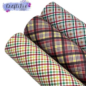 Pebbled plaid faux leather sheets, brown, autumn, gingham, faux leather, earring, bow material, diy bow supplies, earring supplies