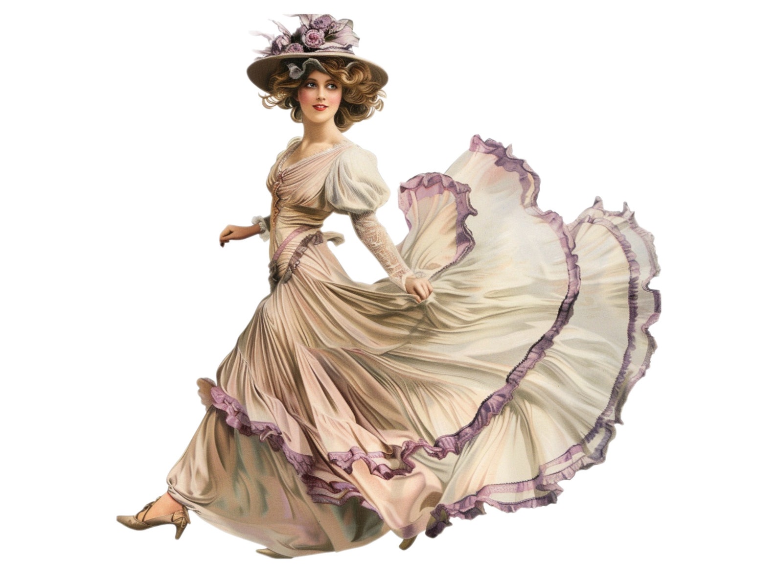 5 Printable Victorian Lady Clipart for Decoupage, Scrapbooking, Furniture Decor, Decorative ...