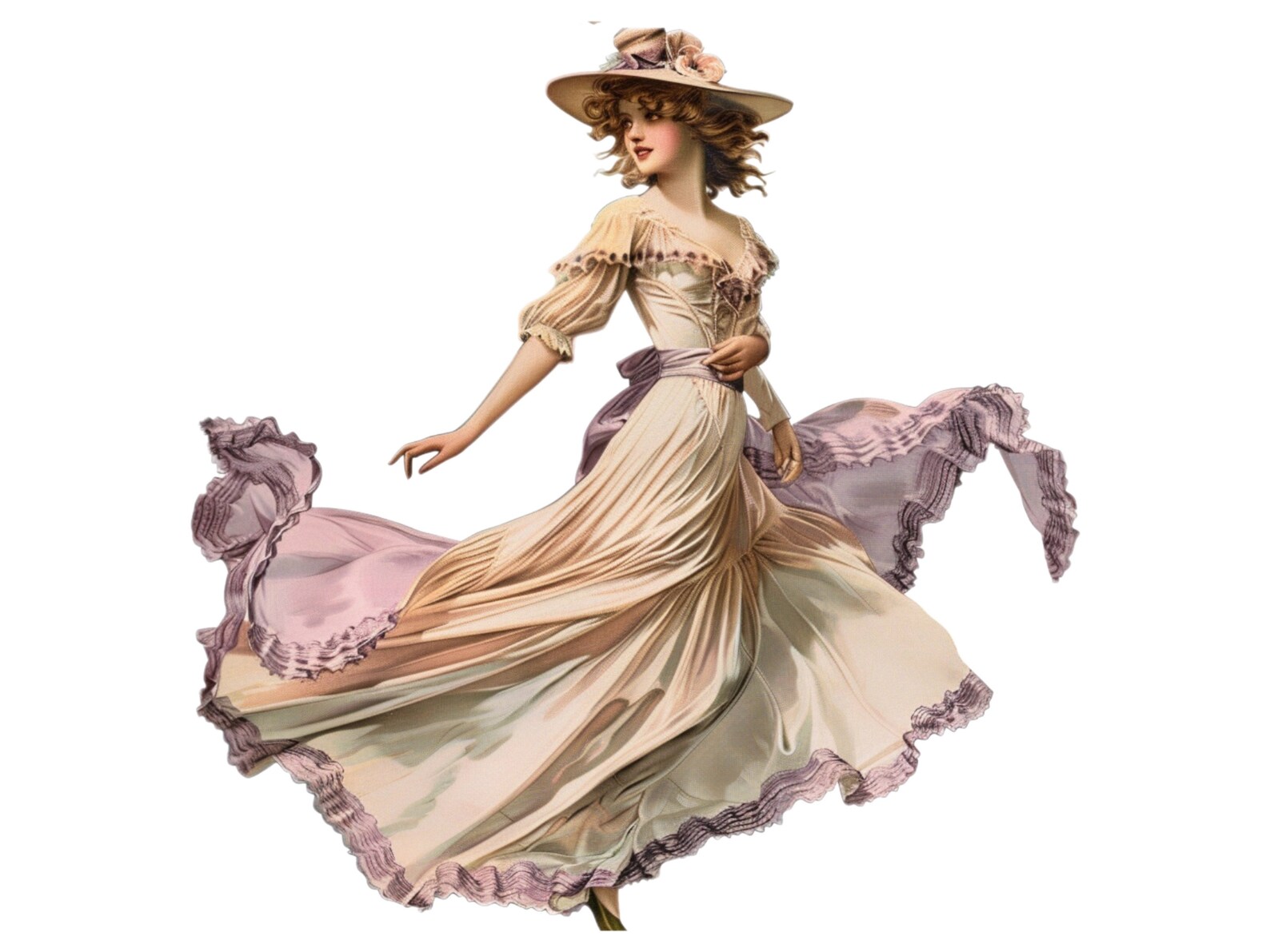 5 Printable Victorian Lady Clipart for Decoupage, Scrapbooking, Furniture Decor, Decorative ...
