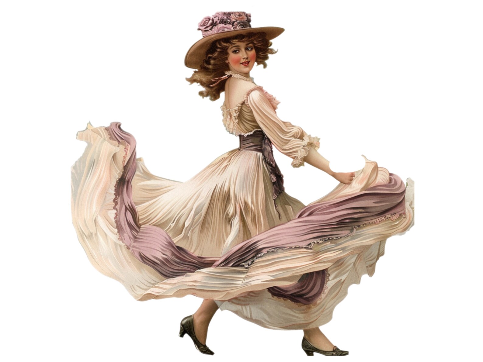 5 Printable Victorian Lady Clipart for Decoupage, Scrapbooking, Furniture Decor, Decorative ...