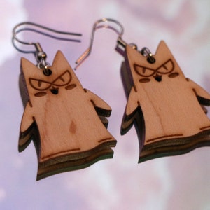 High School Club Puppet laser cut wooden earring
