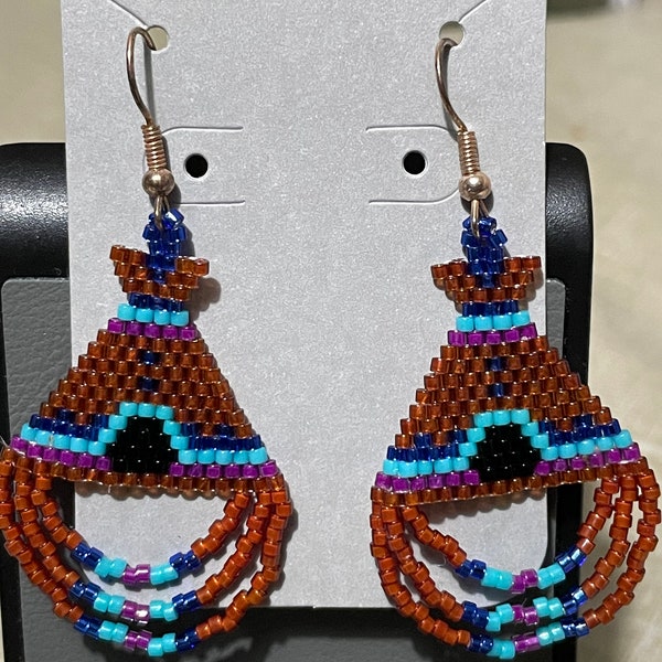 Native American tipi earrings