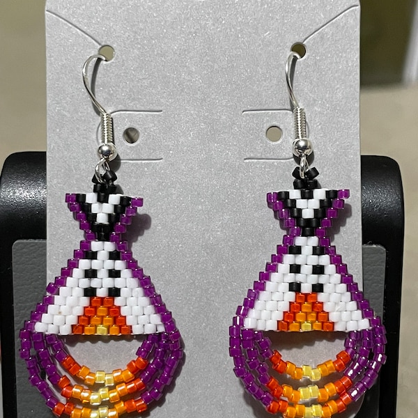 Native American tipi earrings