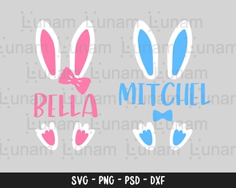 Bunny Name Frame SVG, Easter SVG, Bunny SVG, Bunny split svg, Cute Bunny Svg, Bunny Face Svg for Cricut Silhouette Cameo