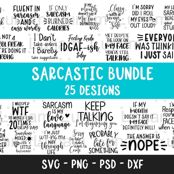 Sarcastic Svg Bundle, Sarcasm svg, Sarcastic Svg Files, Funny Svg Bundle, Funny Quotes Svg, Funny sayings svg, Eps Png, Silhouette, Cricut