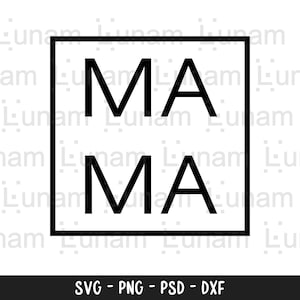 Mama SVG, Mama Square SVG, Mama Box Cut File, Minimalistische Mama Svg, Minimal Mama Svg, Ma Ma Svg
