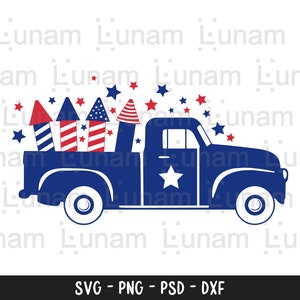 4 juillet Camion svg, Summer svg, Country svg, Amercian Flag svg, USA Fireworks Farmhouse svg files, 4 juillet Svg, Independence Day Svg
