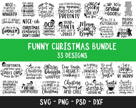 Funny Christmas SVG Bundle Christmas Sign Svg Merry - Etsy