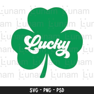 Lucky SVG file, St Patricks Day svg, Shamrock svg design, St Patricks Svg