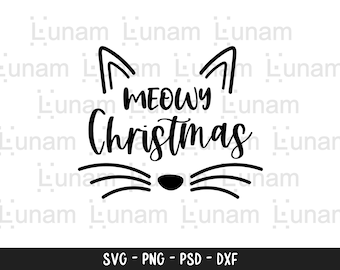 Mjam jul SVG, katt jul SVG, mjam kattmas, klippfil, katt mjam jul Clipart DXF klippfiler Circut, flickor pojkar skjorta svg