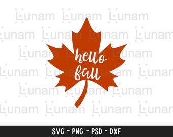 Hello Fall Svg, Fall svg, Fall Door Sign svg, Fall leaves svg, Halloween svg, Hello Fall Png, Thanksgiving svg, Cricut, Silhouette,Glowforge