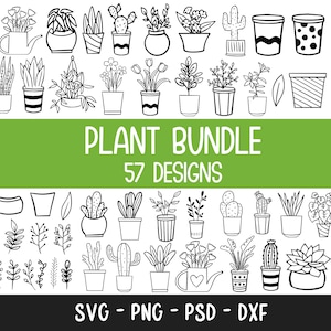 Plant Svg Bundle, Potted Plant SVG Bundle, Houseplant Svg, Plants in Pots Svg, House Plant Svg, Plant Clip Art Pack, Plant Cut File