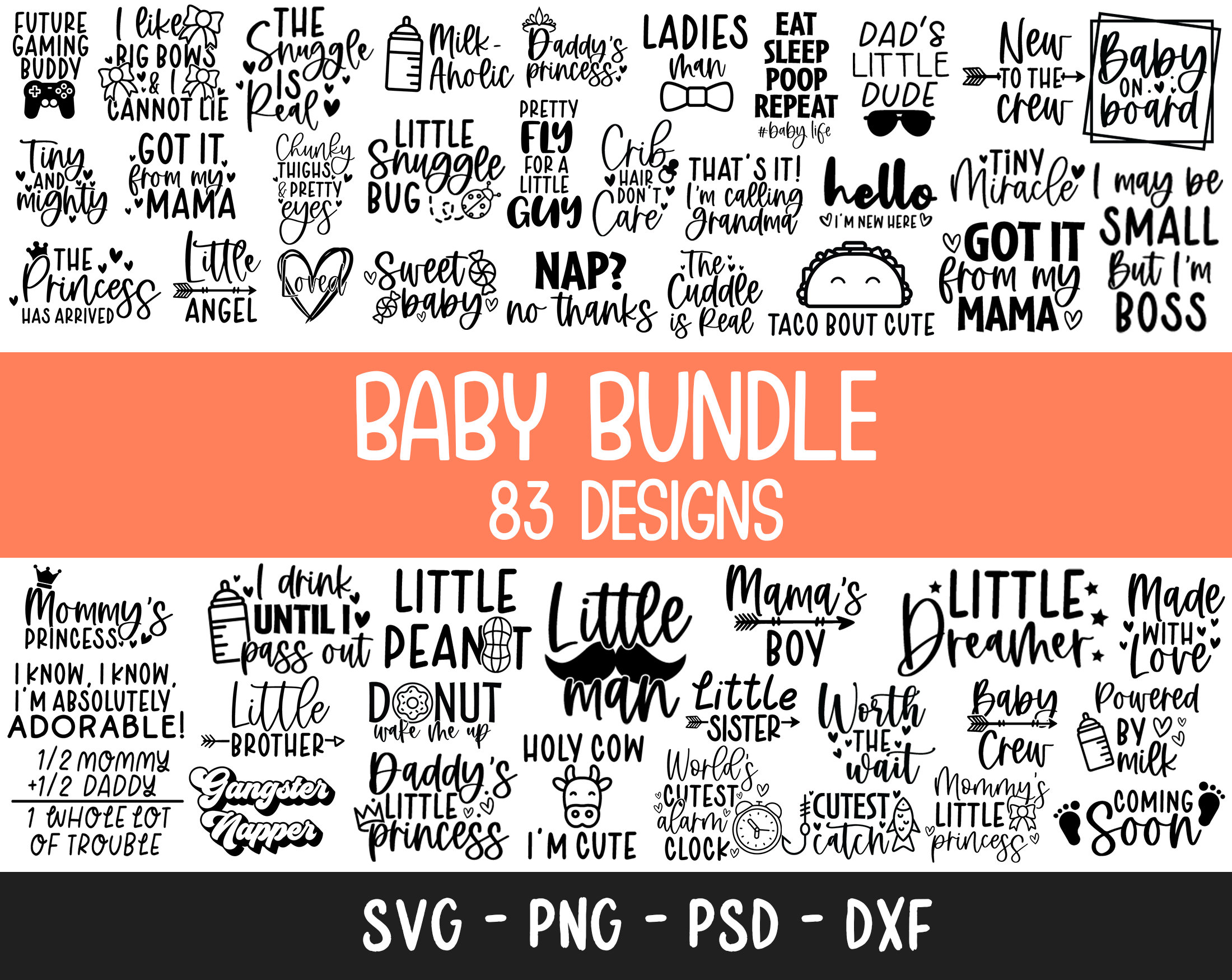 Baby SVG Bundle, Baby Shirt SVG, Funny Baby svg, baby newborn svg, Newborn SVG Bundle, Baby Quote Bundle, Cute Baby Sayings svg