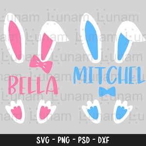Bunny Name Frame SVG, Easter SVG, Bunny SVG, Bunny split svg, Cute Bunny Svg, Bunny Face Svg for Cricut Silhouette Cameo