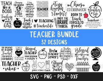 Teacher Svg Bundle, Teacher Quote Svg, Teacher Svg, School Svg, Teacher Life Svg, Back to School Svg, Teacher Appreciation Svg