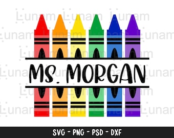 Monogramma a pastello in formato SVG, Monogramma a pastello diviso in formato SVG, Monogramma dell'insegnante in formato SVG, Pastello in formato SVG, Set di pastelli in formato SVG, File di taglio dei pastelli, Disegno SVG dei pastelli