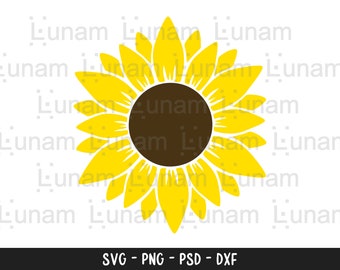 Sunflower SVG, Sunflower Monogram SVG, Flower Svg, Monogram Svg, Half Sunflower Svg, Sunflower Svg Files, Cut file Cricut, Silhouette, Cameo