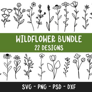 Wildblumen Svg Bündel, Floral svg Bundle, Wildflowers svg, Floral svg, Wildblume svg, Blumen Skizze svg, Blumen svg