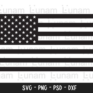American Flag Silhouette, 4 luglio, Happy Independence Day, Patriotic Flag, USA Flag, Black and White, SVG, Cut Files