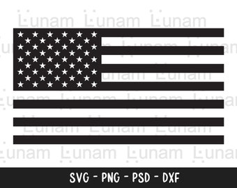Silueta de la bandera estadounidense, 4 de julio, Feliz Día de la Independencia, Bandera Patriótica, Bandera de los Estados Unidos, Blanco y Negro, SVG, Cortar Archivos