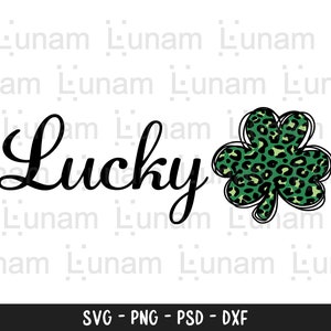 Lucky Svg, Leopard Clover Svg, Cheetah Clover Svg, Lucky Clover Svg, Lucky Shamrock Svg, St Patrick's Day Svg, Leopard Lucky Cut File