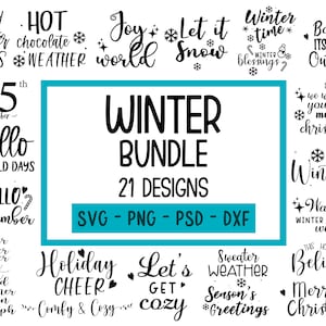Winter SVG-bundel, kerst SVG, winter SVG, kerstman SVG, kerst citaat SVG, grappige citaten SVG, sneeuwpop SVG, vakantie SVG, winter quote SVG