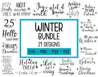 Winter SVG Bundle, Christmas Svg, Winter svg, Santa SVG, Christmas Quote svg, Funny Quotes svg, Snowman svg, Holiday svg, Winter Quote Svg
