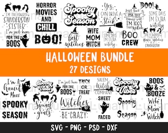 Halloween Svg Bundle, Halloween Bundle, Witch svg, Ghost svg, Pumpkin svg, Halloween Vector, Sarcastic Svg, Cricut, Funny Mom Svg