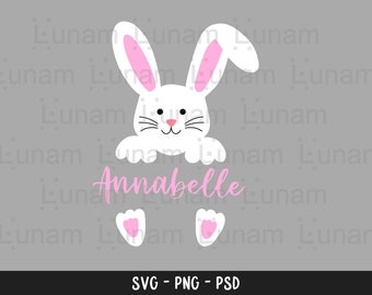 Bunny Name Frame SVG, Easter SVG, Bunny SVG, Bunny split svg, Cute Bunny Svg, Bunny Face Svg for Cricut Silhouette Cameo