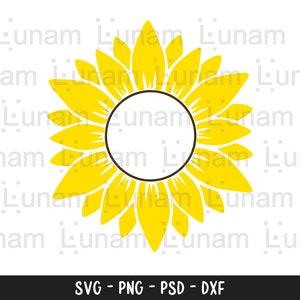 Sunflower SVG, Sunflower Monogram SVG, Flower Svg, Monogram Svg, Half Sunflower Svg, Sunflower Svg Files, Cut file Cricut, Silhouette, Cameo