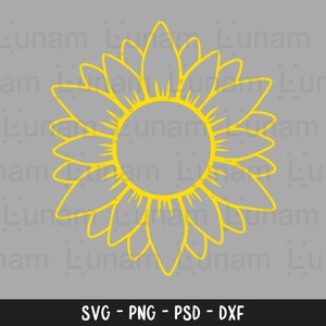 Sunflower SVG, Sunflower Monogram SVG, Flower Svg, Monogram Svg, Half Sunflower Svg, Sunflower Svg Files, Cut file Cricut, Silhouette, Cameo