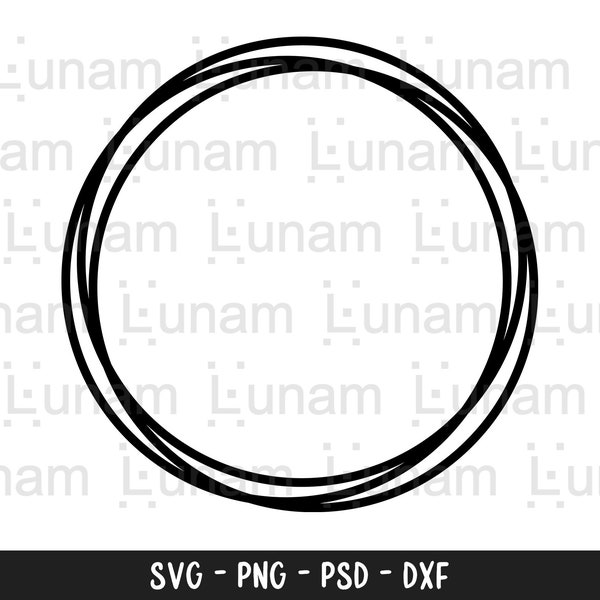 Circle Frame svg, Sketch Circle svg, Circle svg, Doodle Circle Cricut svg, Doodle Circle Silhouette svg, Thick Layered Circle Frame Svg