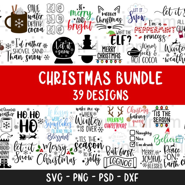 Christmas SVG Bundle, Merry Christmas svg, Christmas Ornaments Svg, Winter svg, Funny christmas svg, Christmas shirt, Xmas svg, Santa svg