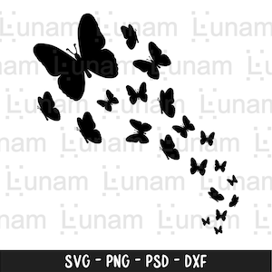 Enxame de borboletas SVG, arquivo SVG de borboleta, SVG de borboleta em camadas, Svg de borboleta para Cricut, clipart de borboleta, Svg de borboletas