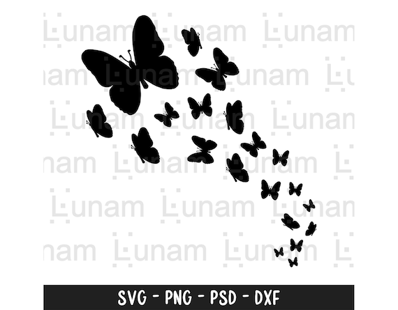 Fliegende Schmetterlinge Svg Schmetterling Schwarm Svg