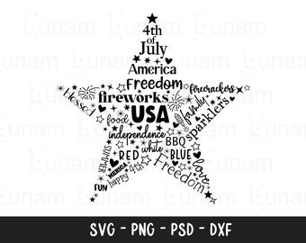 4th of July Png, 4th Of July SVG, Independence Day SVG, America Svg, Star Png Sublimation, Patriotic Svg, Fourth of July, Cricut, Silhouette