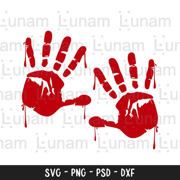 Bloody Hands Svg, Halloween Svg, Bloody Hand Print Svg, Bloody Handprint Svg, Dripping Blood Handprint Svg, Handprint Silhouette Vector