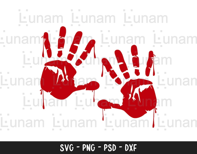 Bloody Hands Svg, Halloween Svg, Bloody Hand Print Svg, Bloody ...