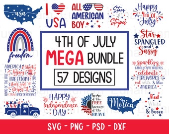 4th of July SVG Bundle, July 4th SVG, fourth of July svg, America Svg, USA Flag svg, patriotic svg, independence day, svg files for cricut