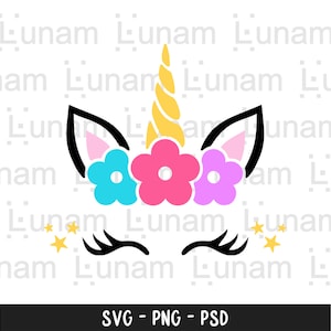 Unicornio svg, cara de unicornio svg, cumpleaños de unicornio svg, unicornio png, corte unicornio svg, linda cara de unicornio svg, archivo de corte de unicornio para cricut
