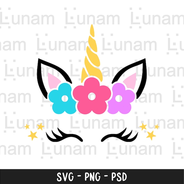 Unicorn Svg, Unicorn Face Svg, Unicorn Birthday Svg, Unicorn Png, Cut Unicorn Svg, Cute Unicorn Face Svg, Unicorn Cut File For Cricut