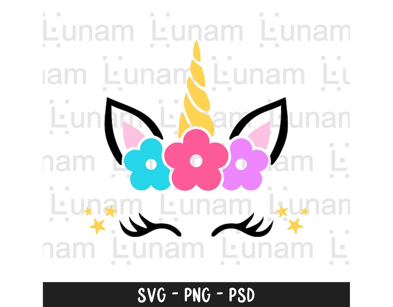 Unicorn Svg, Unicorn Face Svg, Unicorn Birthday Svg, Unicorn Png, Cut Unicorn Svg, Cute Unicorn Face Svg, Unicorn Cut File For Cricut image 1