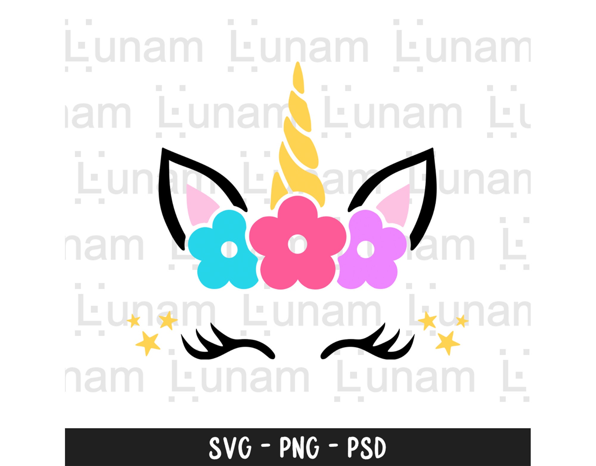 Cute Unicorn Face Svg Unicorn Png Unicorn Cut File For Cricut Unicorn ...