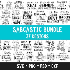 Sarcastic Svg Bundle, Sarcasm svg, Sarcastic Svg Files, Funny Svg Bundle, Funny Quotes Svg, Funny sayings svg, Eps Png, Silhouette, Cricut