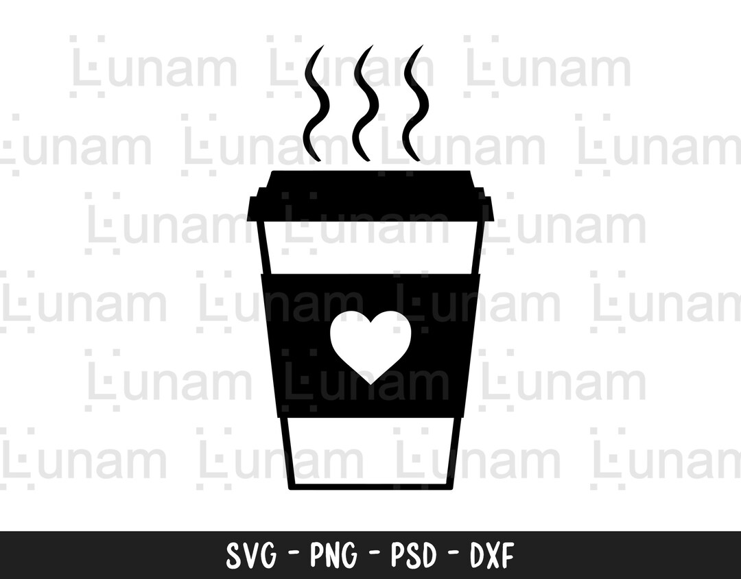 Coffee Svg, Coffee Cup Svg, Coffee Cup Heart Svg, Coffee Cup With Heart