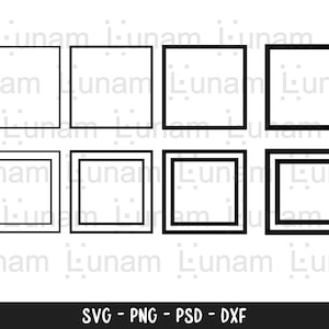square frames different strokes bundle pack, Square Frame SVG, Border SVG, Square Frame Svg Bundle Different Strokes,Outline Border
