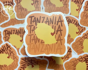 Tanzania | Stansat klistermärke, Tanzania-klistermärke, Swahili, Roligt, Laptopklistermärke, Vattentätt, Vinylklistermärke, Väderbeständigt