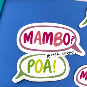Mambo Poa | Glossy Die Cut Sticker, Tanzania Sticker, Swahili, Funny, Laptop Sticker, Waterproof, Vinyl Sticker, Weatherproof